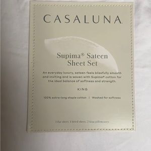 Casaluna Supima Sateen Sheet Set. Queen